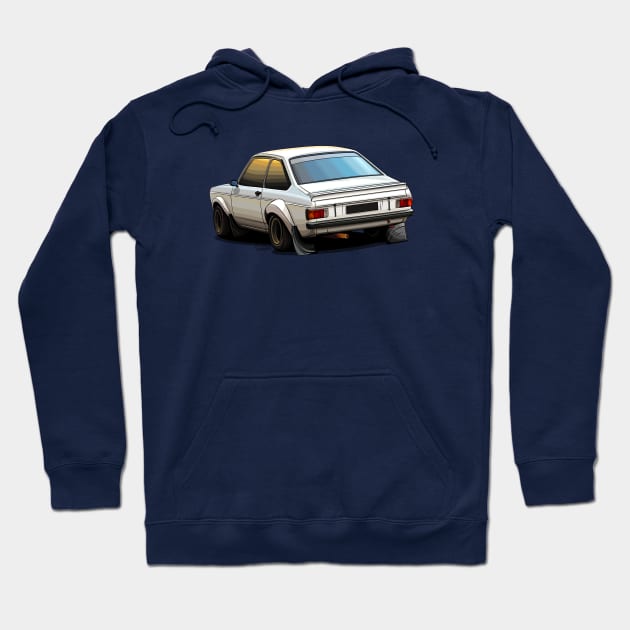 Ford Escort MK2 Rally - Illustration Hoodie by Mario Ramos Rally Art